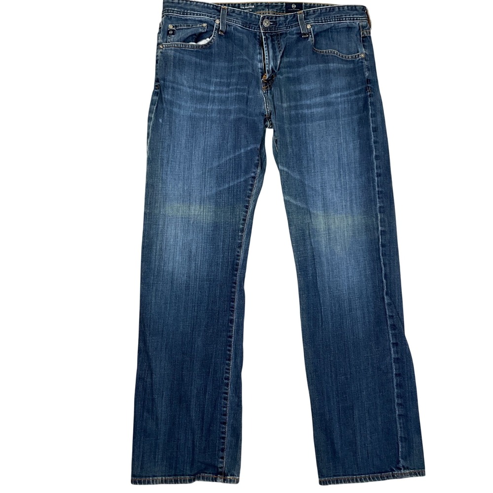 AG Adriano Goldschmied Jeans Mens 36W 32L Blue Straight Leg